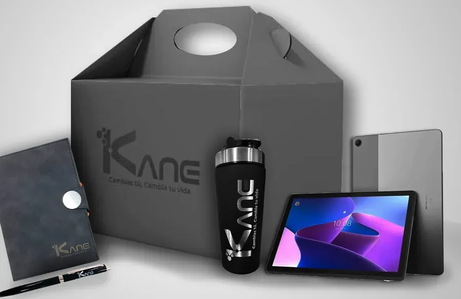 Kit Fundador KANE: caja, tableta, shaker, agenda y pluma